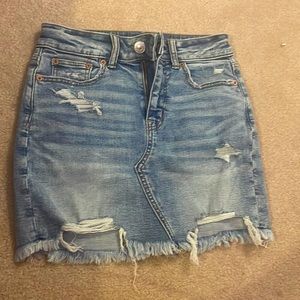 Small (size 0) denim stretchy skirt from American eagle